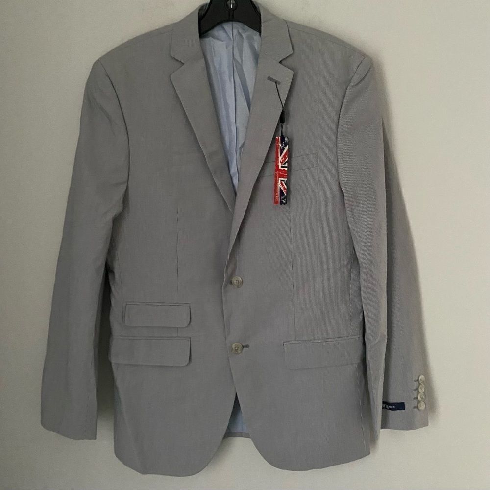 Bar III Men’s Pin Striped 2 button Front Slim Fit Sports Blazer Jacket size 38R